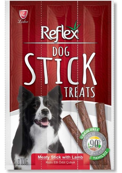 Stick Kuzu Etli Köpek Ödül Maması 3 x 11 g (5 Paket)