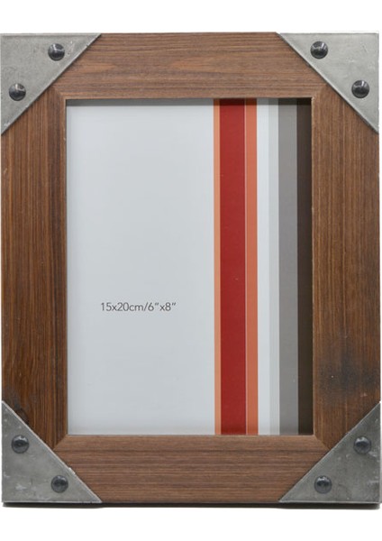 15 x 20 cm Metal Kenarlıklı Ahşap Fotoğraf Çerçevesi fiyatları