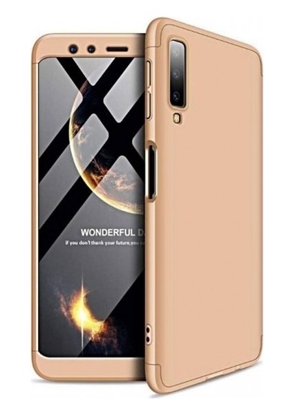 Samsung Galaxy A50 Kılıf 360 Derece Korumalı 3in1 Zone Kılıf Gold