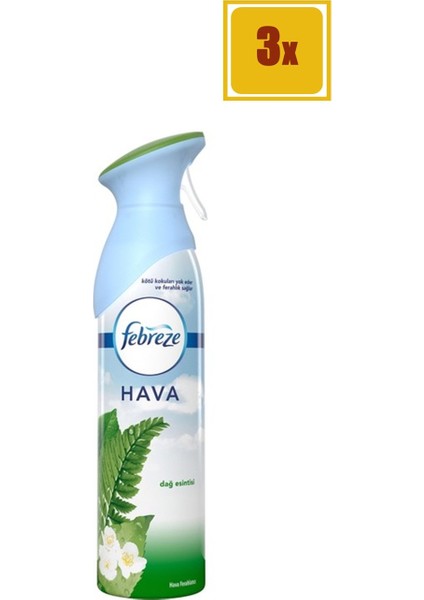 300 ml Hava Ferahlatıcı Sprey Oda Kokusu Dağ Esintisi 3'lü Set