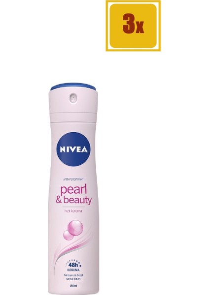 Pearl Beauty Kadın 150 ml Deodorant 3'lü Set