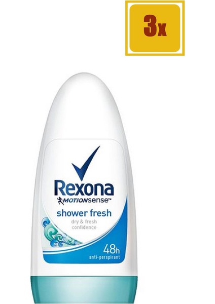 Shower Clean Women 50 ml Roll On 3'lü Set