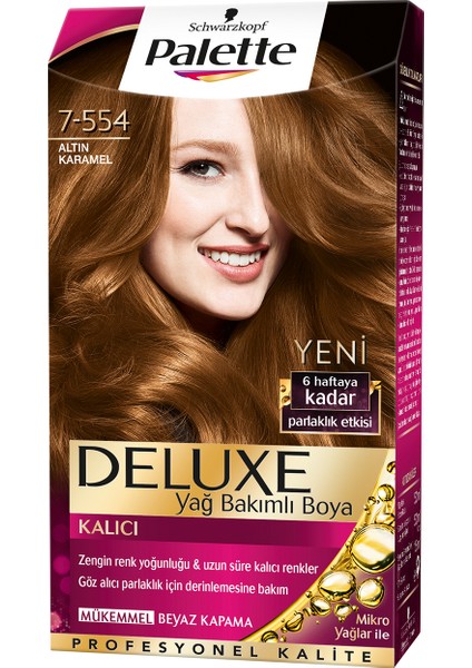 Deluxe 7/554 Altın Karamel Saç Boyası 3'lü Set
