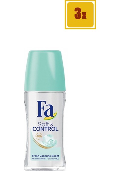 50 ml Soft & Control Kadın Roll On 3'lü Set