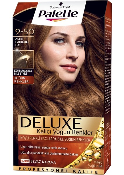 Deluxe 9/50 Altın Parıltılı Bal Saç Boyası 3'lü Set fiyatları