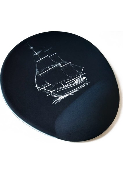 Office Küp Bilek Destekli Mouse Pad Siyah Gemi