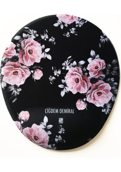 Office Küp Bilek Destekli Mouse Pad Flower Duet