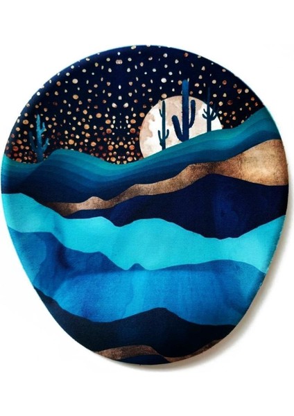 Office Küp Bilek Destekli Mouse Pad Moon Love