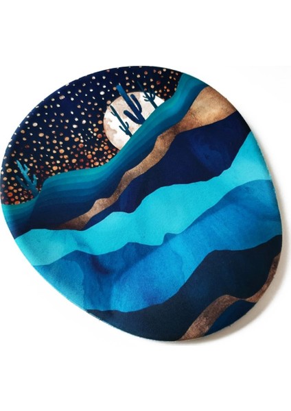 Office Küp Bilek Destekli Mouse Pad Moon Love