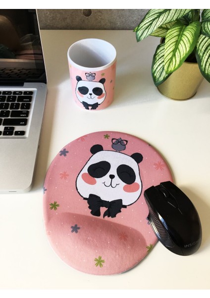 Office Küp Bilek Destekli Mouse Pad Panda