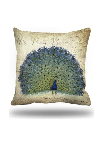 Tavuskuşu Kırlent Kılıfı