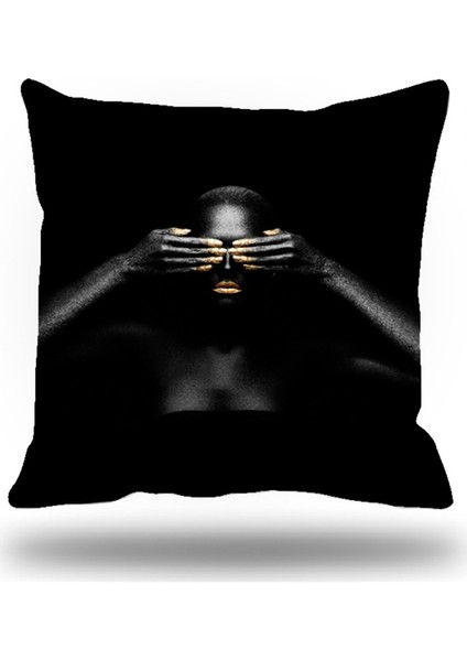 Siyahi Grup Kırlent Kılıfı