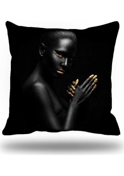 Siyahi Grup Kırlent Kılıfı