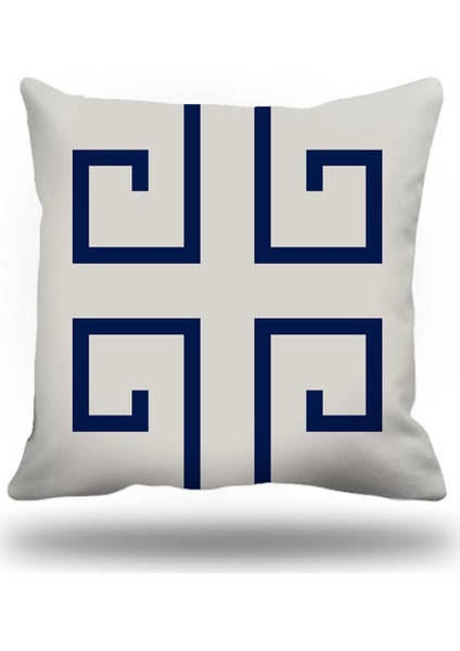 Yunananahtarı Kırlent Kılıfı