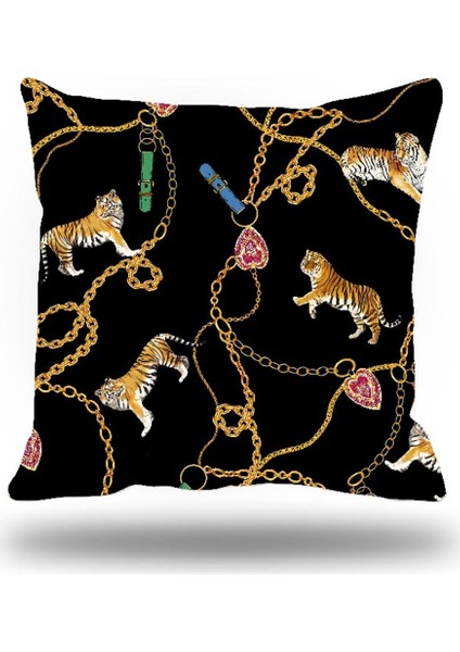 Kemerli Leopar Kırlent Kılıfı