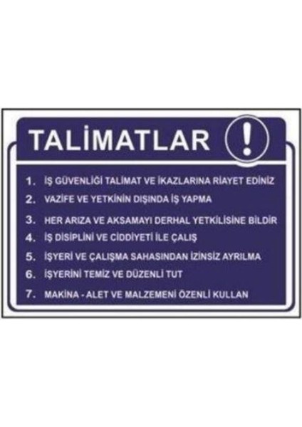 Uyarı Levhası Stw043 Talimatlar