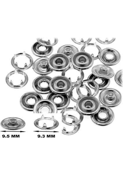 İşkur Makina Karışık Renkli 9.5 mm Metal Çıt Çıt 350 Set ve Saklama Kutusu