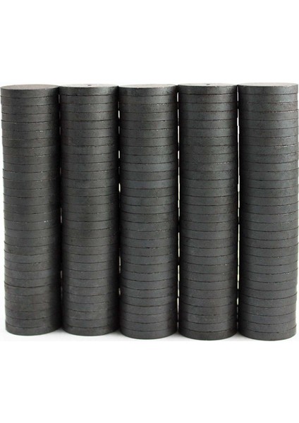 15x3 mm Yuvarlak Ferrit Mıknatıs Süsleme Mıknatısı Magnet (100 Adet)