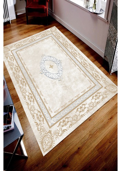 Kaymaz Taban Yıkanabilir Resmi̇ro Modern Motif Desenli Dijital Baskılı Halı