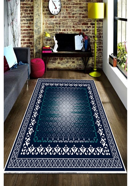 Kaymaz Taban Yıkanabilir Resmi̇ro Eski Motif Desenli Dijital Baskılı Halı