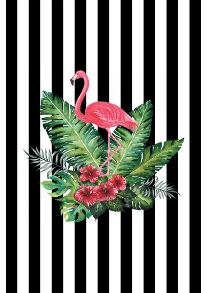 Kaymaz Taban Yıkanabilir Resmi̇ro Düz Çizgili Flamingo Desenli Dijital Baskılı Halı fiyatları