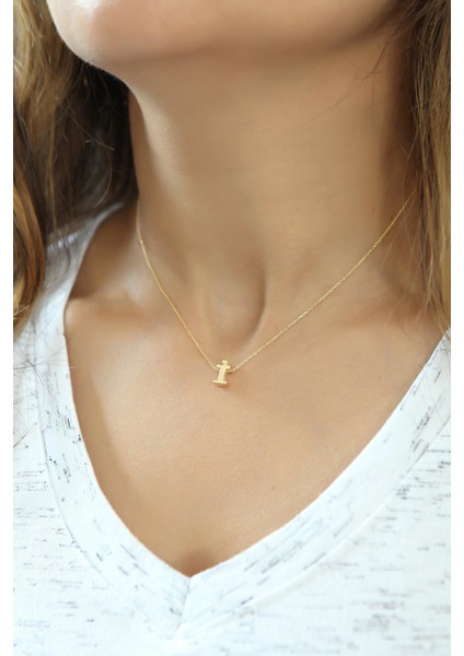 Kadın 925 Ayar Gümüş Taşsız 3 Boyutlu Harf Kolye Koleksiyonu – Zarif ve Şık Günlük Takı Tasarımı