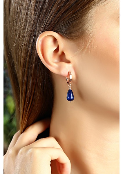 925 Ayar Gümüş Kedi Gözü Damla Küpe