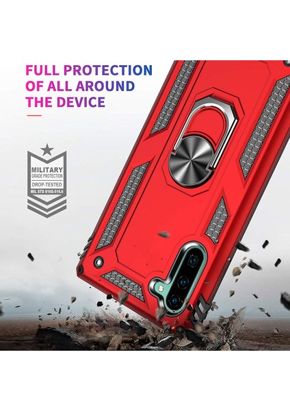 Samsung Galaxy Note 10 Kılıf Military Ring Holder Siyah modelleri