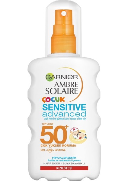 Ambre Solaire Sensitive Advanced Çocuk Sprey Gkf 50+ 200 ml