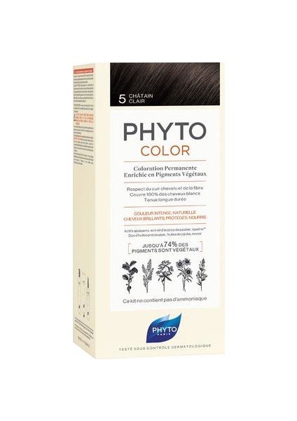 color 5 Açık Kestane Amonyaksız Kalıcı Bitkisel Saç Boyası