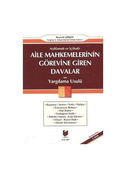 Aile Mahkemelerinin Görevine Giren Davalar Ve Yargılama Usulü-Mustafa Şimşek