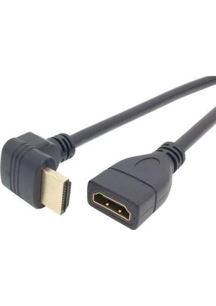 4666 Hdmi Dişi Erkek Uzatma 90 Derece Dirsek Kablosu 0.5 Metre