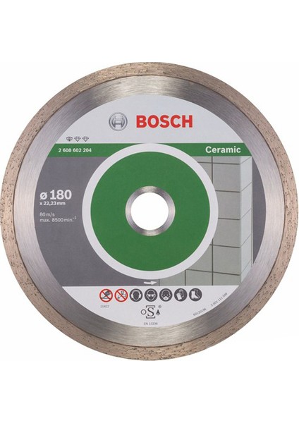 - Standard Seri Seramik İçin Elmas Kesme Diski - 180 X 22,23 X 1,6 X 7 Mm