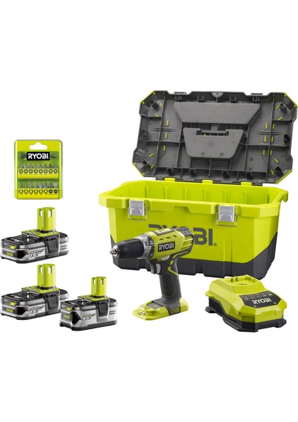 RCD1802LLL99T Üç Akülü 2 Vitesli Vidalama + 17 Parça Vidalama Seti(Lithium ion 18 V)