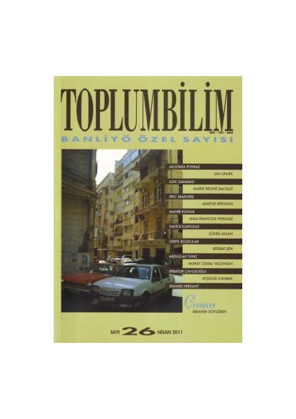 Toplumbilim Sayı: 26 Banliyö Özel Sayısı