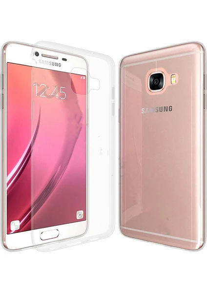 Case 4U Samsung Galaxy C5 Kılıf Ultra İnce Silikon Şeffaf