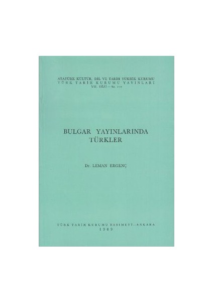 Bulgar Yayınlarında Türkler-Leman Ergenç