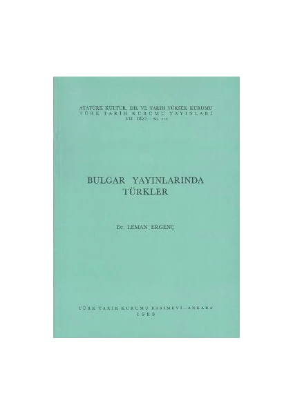 Bulgar Yayınlarında Türkler-Leman Ergenç