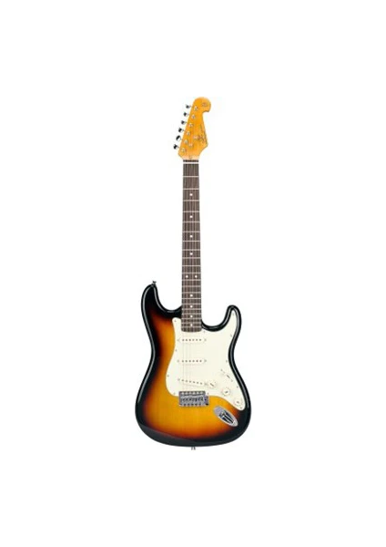 Stratocaster Elektro Gitar (3-Tone Sunburst)