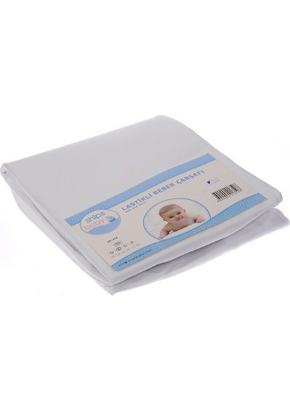 Shipsbaby Lastikli Bebek Çarşafı (70x135) / Beyaz