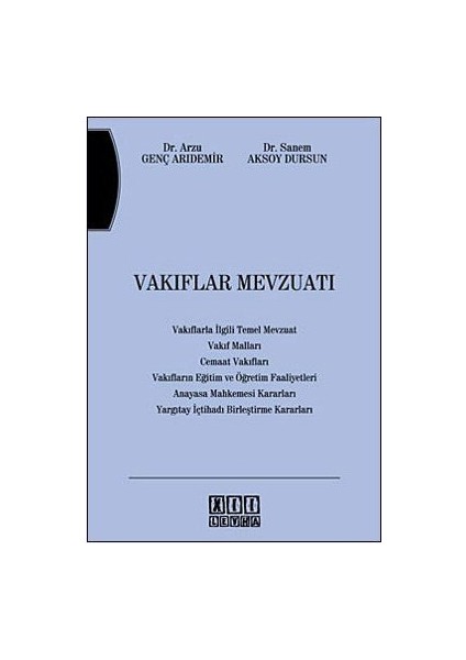 Vakıflar Mevzuatı-Arzu Genç Arıdemir