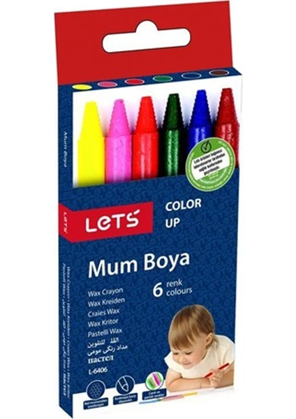 Lets 6 Renk Metalik Jumbo Mum Boya L-6506