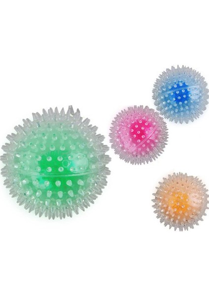 Flash Bouncer Ball Işıklı Şeffaf Plastik Top Kedi Oyuncağı 8 Cm