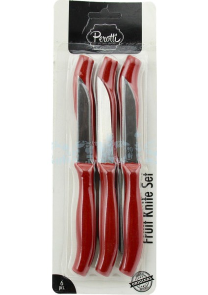 6'lı Meyve Bıçağı - Kırmızı