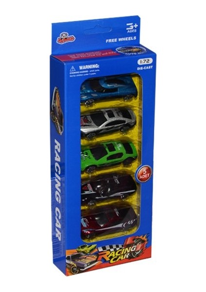 Racing Car Özel Kutulu 5'li Die-Cast Metal Koleksiyon Yarış Arabaları 1-72