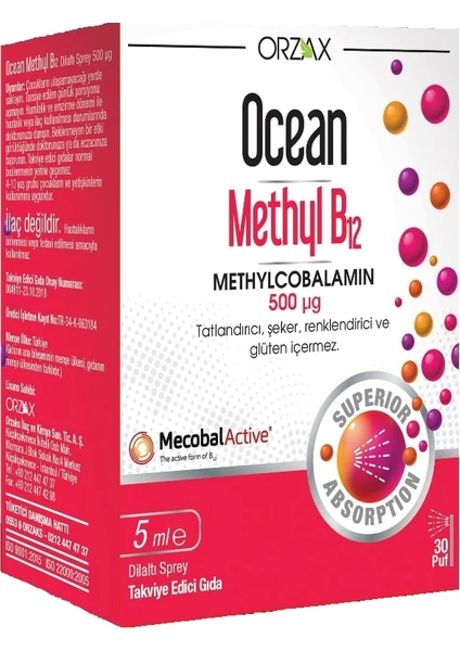 Ocean Methyl B12 500 Mcg Sprey 5 ml