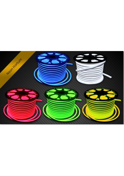 Neon Şerit LED Hortum Mavi Renk 1 m + Fiş