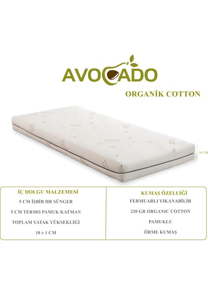 70x110 Avocado Organik Cotton Termo Oyun Parkı Yatağı 70x110 Sepet Beşik Yatağı Thermo Bebek Yatağı fiyatları