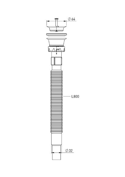 Izyapı 32 mm Körüklü Sifon 2 Parça