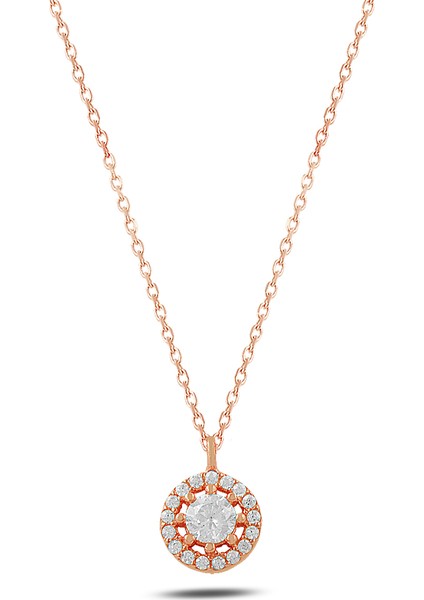 Coronet Tektaş Kolye - Rose Altın Kapl.